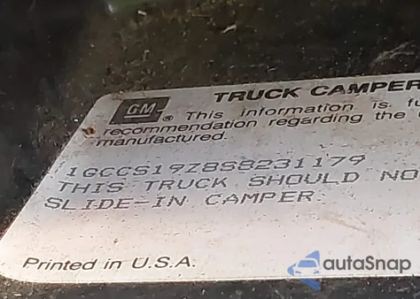 1995 Chevrolet S Truck S10 z USA, uszkodzony, nr VIN 1GCCS19Z8S8231179